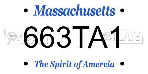 663TA1 Massachusetts License Plate