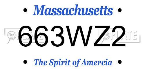 663WZ2 Massachusetts License Plate