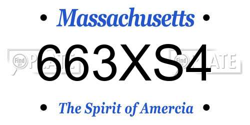 663XS4 Massachusetts License Plate