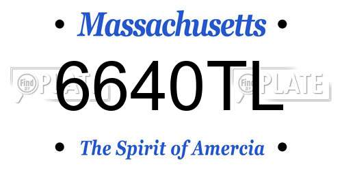 6640TL Massachusetts License Plate