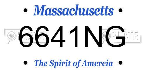 6641NG Massachusetts License Plate