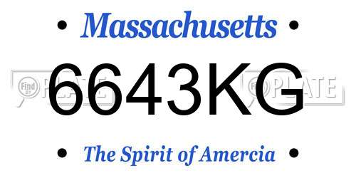 6643KG Massachusetts License Plate
