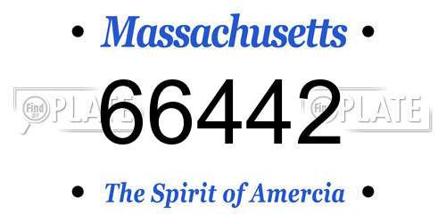 66442 Massachusetts License Plate