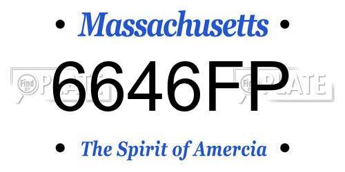 6646FP Massachusetts License Plate