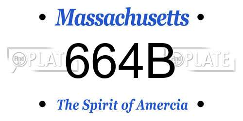 664B Massachusetts License Plate