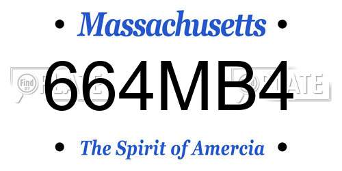 664MB4 Massachusetts License Plate
