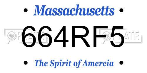 664RF5 Massachusetts License Plate