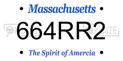 664RR2 Massachusetts License Plate