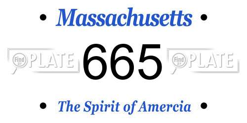 665 Massachusetts License Plate