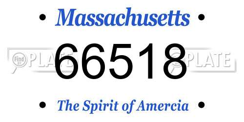 66518 Massachusetts License Plate