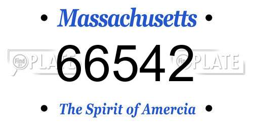66542 Massachusetts License Plate