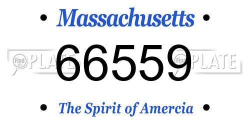 66559 Massachusetts License Plate