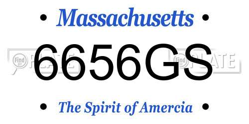6656GS Massachusetts License Plate