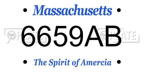 6659AB Massachusetts License Plate