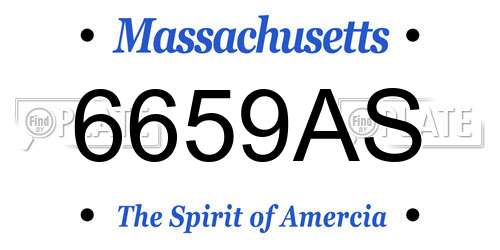 6659AS Massachusetts License Plate