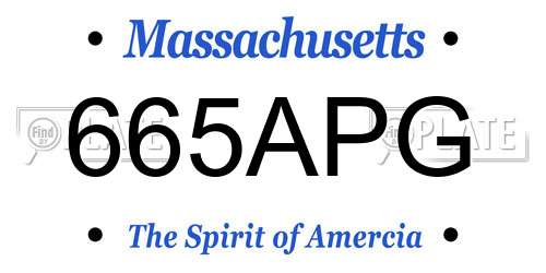 665APG Massachusetts License Plate