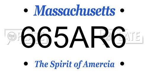 665AR6 Massachusetts License Plate