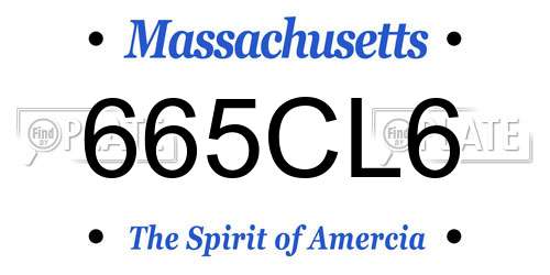 665CL6 Massachusetts License Plate