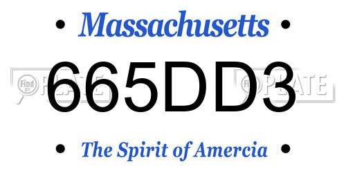 665DD3 Massachusetts License Plate