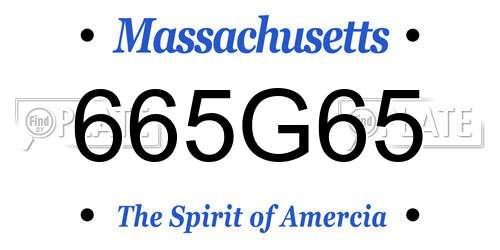 665G65 Massachusetts License Plate
