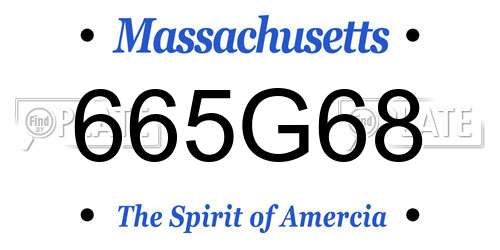 665G68 Massachusetts License Plate