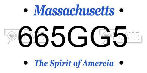 665GG5 Massachusetts License Plate