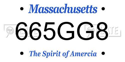 665GG8 Massachusetts License Plate