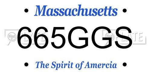 665GGS Massachusetts License Plate