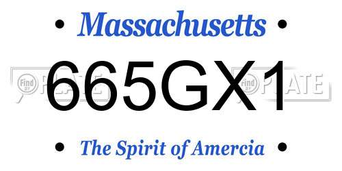 665GX1 Massachusetts License Plate