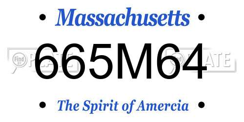 665M64 Massachusetts License Plate