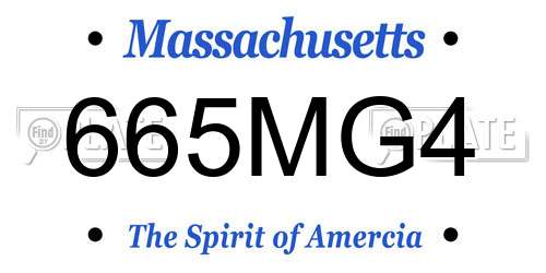 665MG4 Massachusetts License Plate