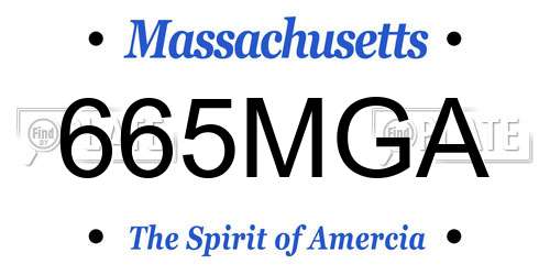 665MGA Massachusetts License Plate
