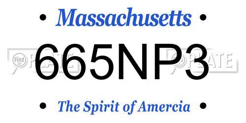 665NP3 Massachusetts License Plate