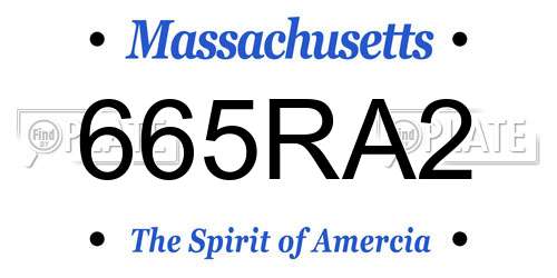 665RA2 Massachusetts License Plate