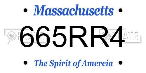 665RR4 Massachusetts License Plate