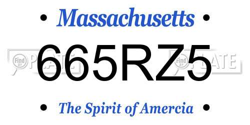 665RZ5 Massachusetts License Plate