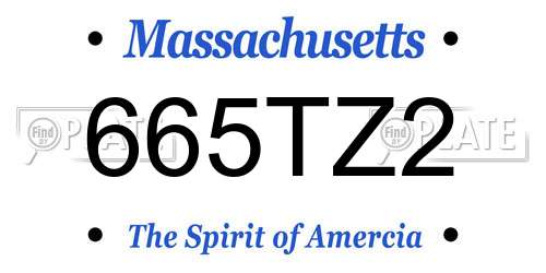 665TZ2 Massachusetts License Plate
