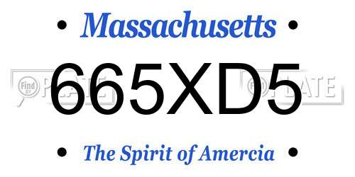 665XD5 Massachusetts License Plate