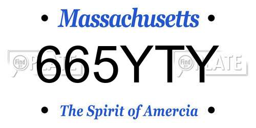 665YTY Massachusetts License Plate