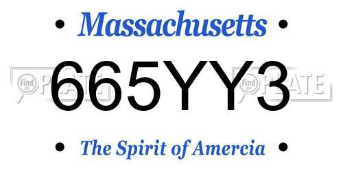 665YY3 Massachusetts License Plate
