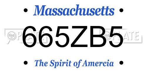 665ZB5 Massachusetts License Plate