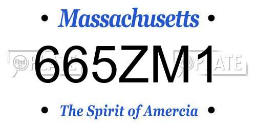 665ZM1 Massachusetts License Plate
