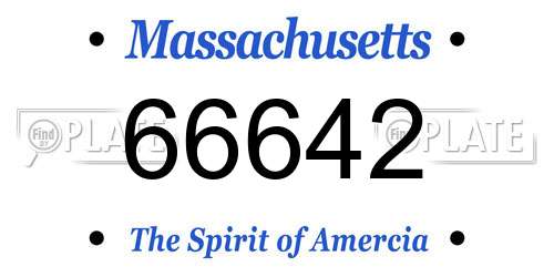 66642 Massachusetts License Plate