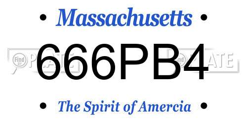 666PB4 Massachusetts License Plate