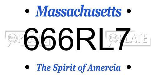 666RL7 Massachusetts License Plate