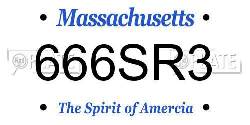 666SR3 Massachusetts License Plate