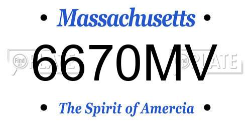 6670MV Massachusetts License Plate