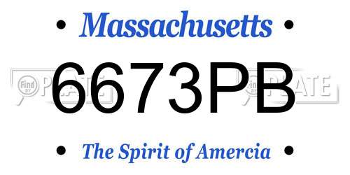 6673PB Massachusetts License Plate