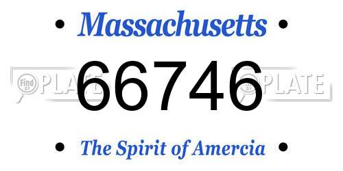 66746 Massachusetts License Plate