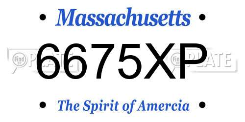6675XP Massachusetts License Plate